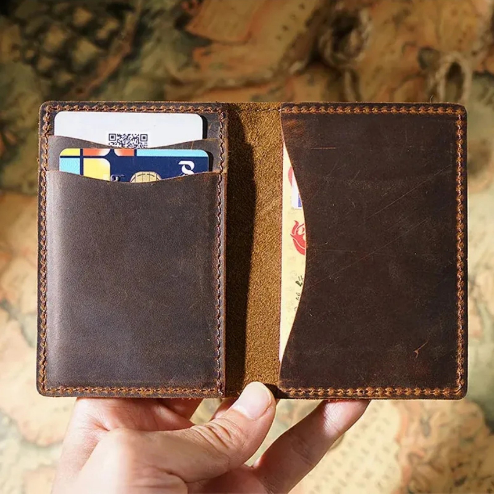 Card Case Minimalist - 여성 남성을위한 정품 가죽 포켓 슬림
