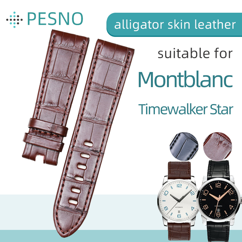 Men'S Accessories Montblanc - Pesno 블랙 다크 브라운 악어 가죽
