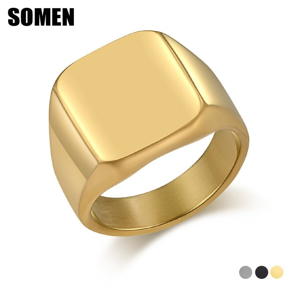 Signet Ring Men - 남성용 소멘 시그넷 스퀘어 텅스텐 카바이드