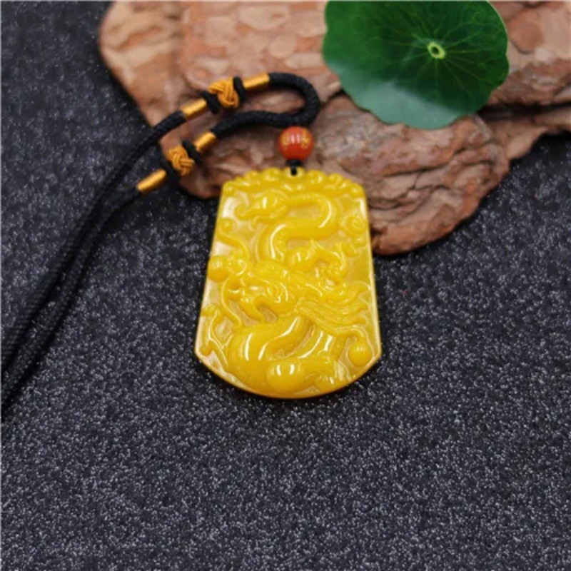 도매 중국어 노란색 옥 용 옥 펜던트 비즈 목걸이 매력 - Men Accessories Wholesale 리뷰 및 가격