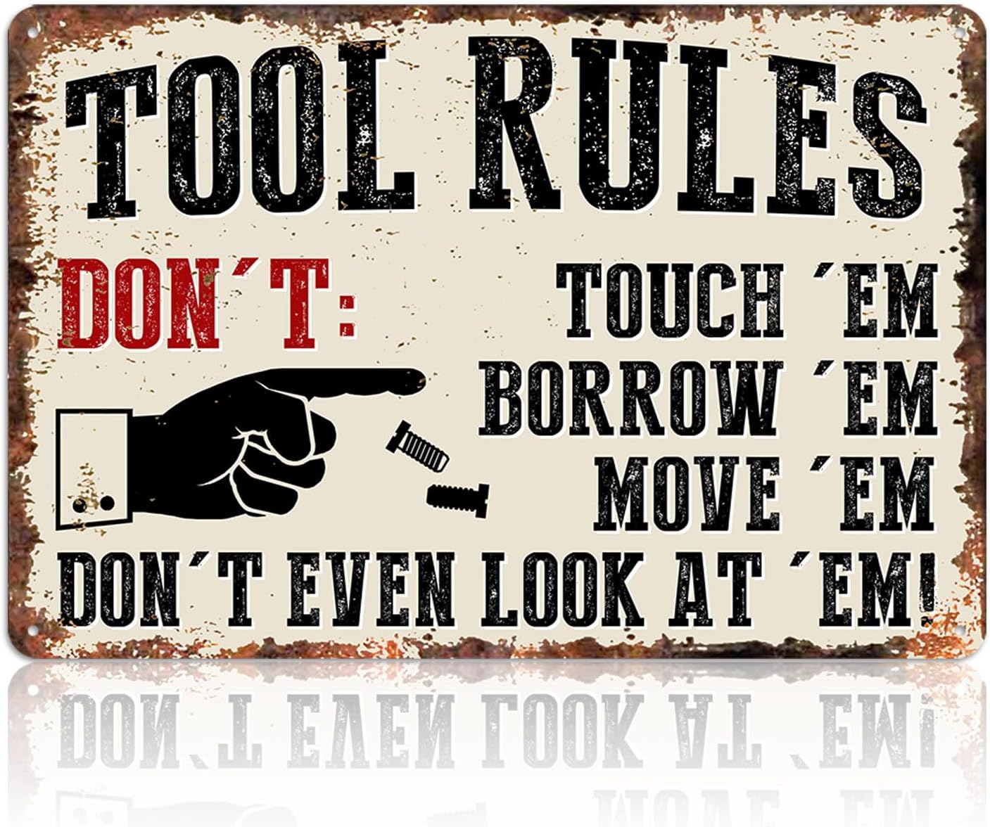 차고 장식용 금속 벽 표지판 - 남성용 빈티지 공구 규 - Men Accessories Rule 리뷰 및 가격