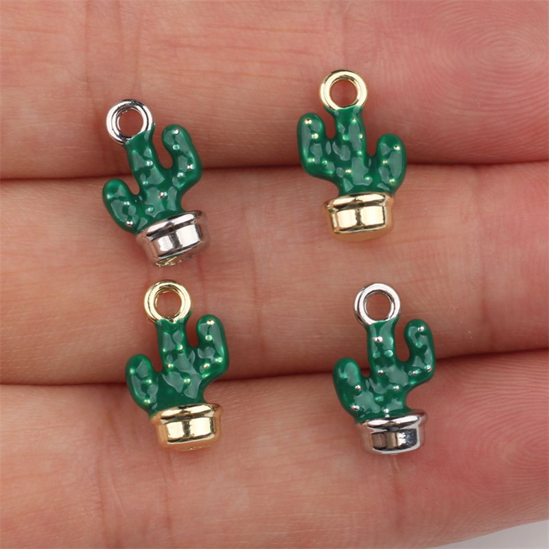 새로운 도착 50 개/몫 합금 드롭 오일 만화 선인장  - Men Accessories Locket 리뷰 및 가격