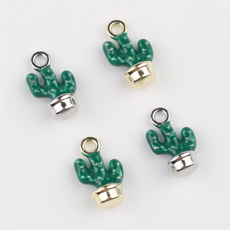 새로운 도착 50 개/몫 합금 드롭 오일 만화 선인장  - Men Accessories Locket 리뷰 및 가격