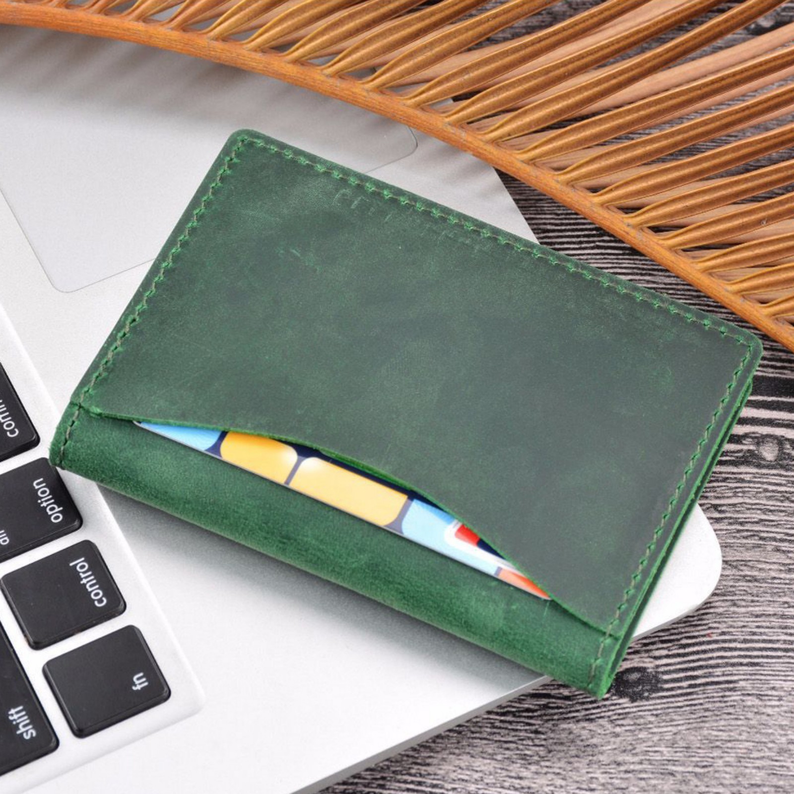 여성 남성을위한 정품 가죽 포켓 슬림 카드 홀더, 비즈 - Card Case Minimalist 리뷰 및 가격