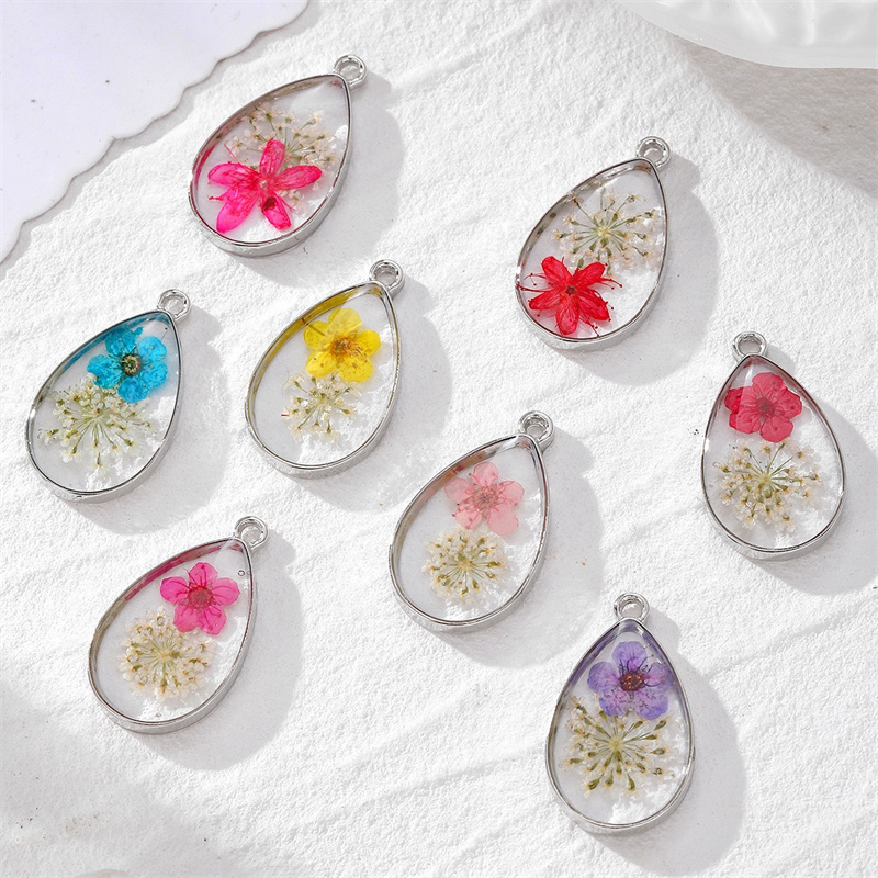 최신 30개/세트 천연 건조 꽃 심부 기하학적 물방울  - Men Accessories Locket 리뷰 및 가격