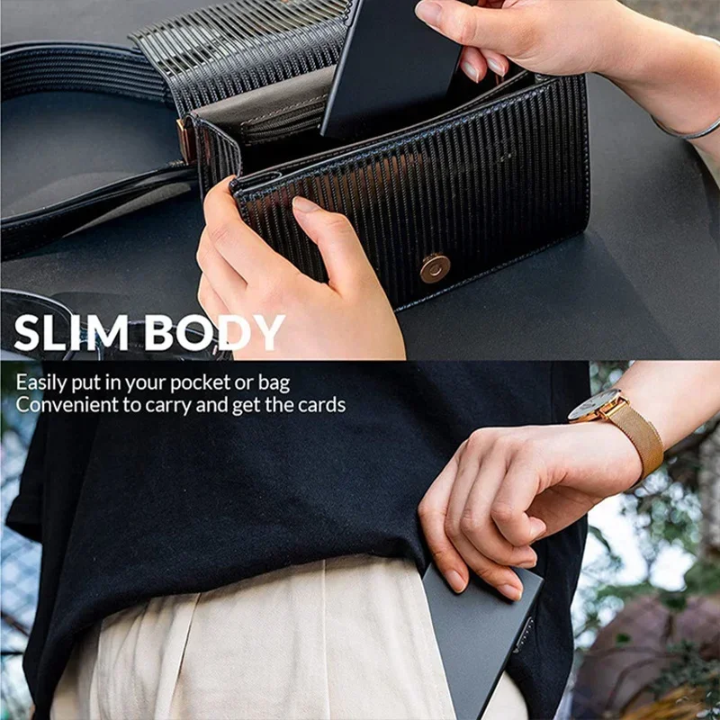 남성용 안티-RFID 차단 지갑 - 스마트 메탈 팝업, - Card Case Minimalist 리뷰 및 가격