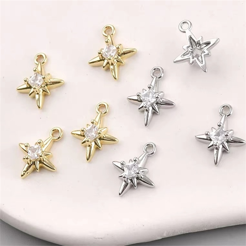 최신 30 개/몫 14*11.5mm 지르콘 장식 기하학 - Men Accessories Locket 리뷰 및 가격