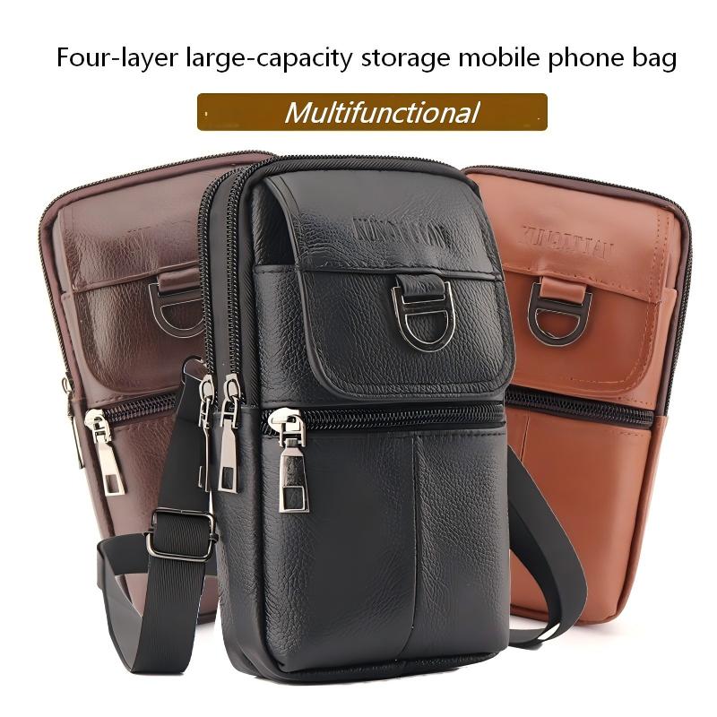 남성용 가죽 허리 가방 - 대용량 휴대폰 벨트 가방 - - Men'S Accessories Backpack 리뷰 및 가격